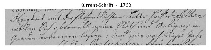 Kurrent-Schrift - 1763