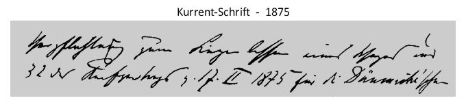 Kurrent-Schrift - 1875