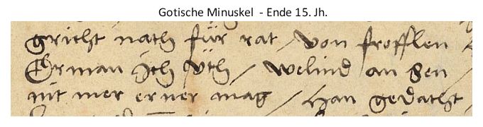 Gotische Minuskel - Ende 15. Jh.